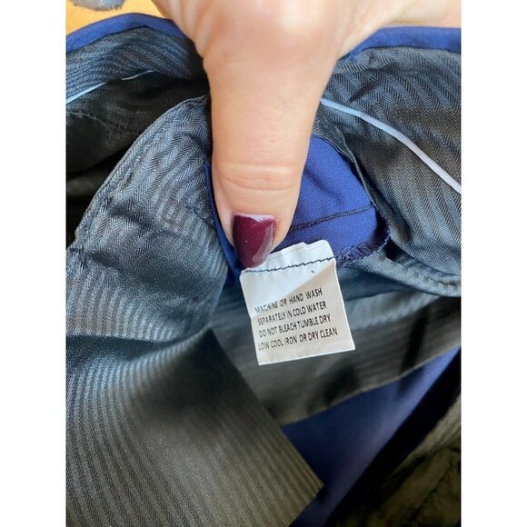 Berle BNWOT mens solid blue flat front Trousers 35R pants - Picture 8 of 9